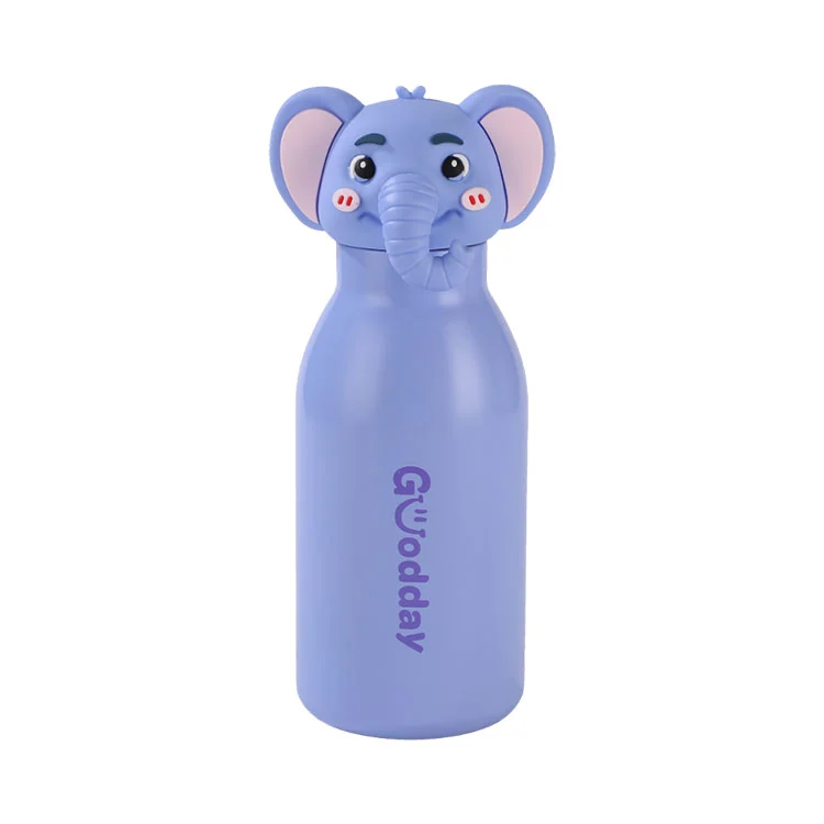 Tasse d'eau en acier inoxydable pour enfants, tête de dessin animé de 450ml